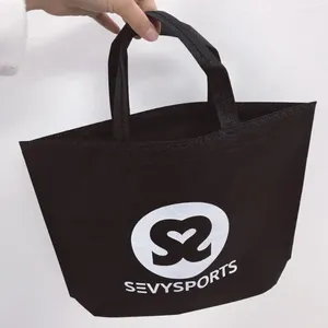 Hediye sargısı 500pcs/lot toptan özel logo yeniden kullanılabilir süpermarket bakkal promosyon alışveriş alışveriş dokuma kumaş tote bez çanta
