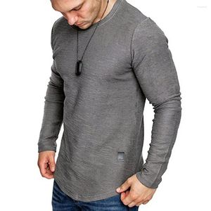 Herren T-Shirts Frühling Herbst Herbst Herren T-Shirt Casual Long Sleeve Fitness Bodybuilding Solid sexy O-Neck Männliche Kleidung T-Shirt-T-Shirts