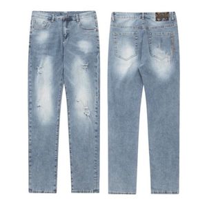 Byxor lila denim mens jeans designer jeans rak design retro streetwear par lös mångsidig casual byxor traight avdeptera kort