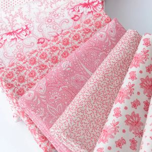 Fabric Fades Diy Roupas Saco de tecido de algodão puro, impressão floral e tingimento de jardim, tecido de algodão, costura do jardim vermelho cáqui