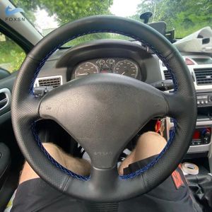 Steering Wheel Covers For 307 CC 407 SW 2004 2005 - 2009 Car Accessories DIY Hand-sewing Cover Perforated-Microfiber Leather