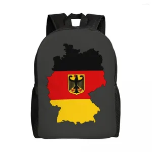 Rucksack Deutschland Flagge Karten -Rucksäcke für Frauen MEN MEN SCHULE COLLEGE STUDENTEN BUCHSBAG Fit 15 -Zoll -Laptop stolz auf deutsche Taschen