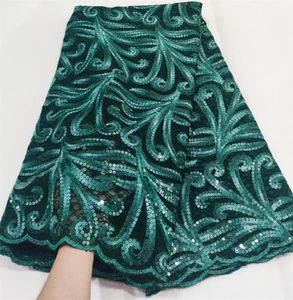 Vit paljetter Lace Fabric 2021 Högkvalitativ indisk afrikansk sladd snörer tyger brud senaste Nigeria tyllmaterial för klänning5392629