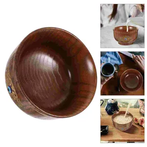 Bowls Wooden Bowl Noodle Practical Decorative Fruits Natural Salad Tibet Style Container