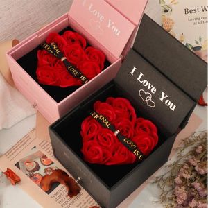 Подарочная упаковка I Love You Heart Rose Box для женской подруги ко дню святого Валентина подарки прибытие модное романтическое кольцо кольцо украшения