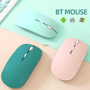 Möss Silent Bluetooth Mouse Lämplig för iPad Samsung Huawei Android Windows Tablet Ultra Green Pink Game Wireless PC H240407