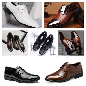 Novo Top Luxury Designer Multi Style Leather Men's Black Casual Shoes, vestido de tamanho grande