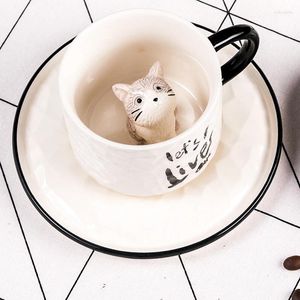 カップソーサーボバカップコーヒーノルディック磁器ティーセット動物かわいいクリエイティブセラミックコーヒーマグ朝食セットコーヒーウェア