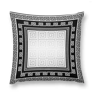 Pillow Greek Keys Black White Silver Gray Throw Decorative S Covers For Sofas Cover