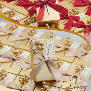Wrap regalo 5 pezzi Flower Candy Box con bomboniere di matrimoni a nastro e borse per scatole per gli ospiti decorazioni per bambini