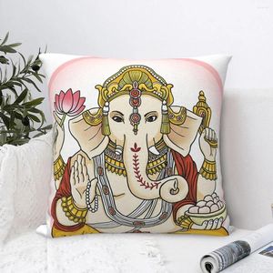 Travesseiro de travesseiro pintado de elefante de elefante tampa de poliéster hindu Índia deus deuses ganesh