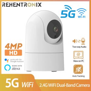 Kameror IP -kamera 5G WiFi 4MP WiFi PTZ IP Camera 1080p Mini Indoor CCTV Security WiFi Surveillance Camera AI Tracking WiFi Camera Alexa