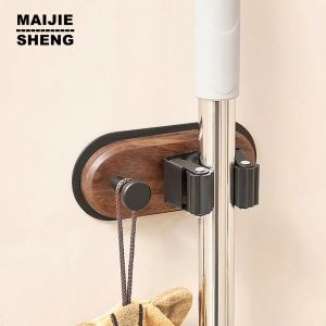 Racks Home Storage Rack Bathroom Suction Hanging Pipe Traceless Hooks Wall Mounted Mop Organizer Holder Waterproof Broom Hanger