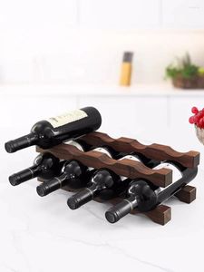 Hooks Creative Black Walnut Red Wine Rack Solid Wood Multi Layers Bottles Storage Holder Hushållsorganisatör