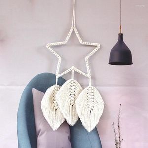 Tapestries Pendant Tapestry Home Decoration Star Woven Wall Hanging Scandinavian Leaf Ins Hand .