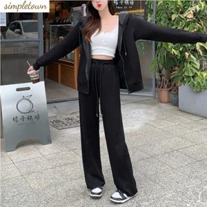 Women's Two Piece Pants Fat MM Large Fashion Casual Sports Set For Autumn And Winter Hooded Coat