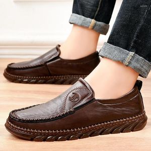 Casual skor Autumn Men's Leather Loafers Light Male Peking Cotton Boat Driving Designer Män