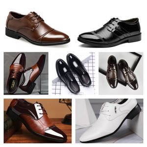 2024 New Designer Multi Style Leather Men's Black Casual Shoes, vestido de tamanho grande