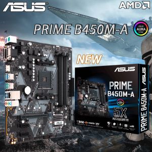 Материнские платы B450M Motherboard AM4 для Ryzen CPU CPU New Asus Prime B450MA принимает AMD B450 Chip 4XDDR4 128GB PCIE 3.0 M.2 SATA III Micro ATX