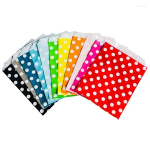 Gift Wrap 100pcs 13x18cm Color Dot Kraft Paper Bag Wedding Party Fruit Bread Candy Vegetable Nut Baked Food Packaging