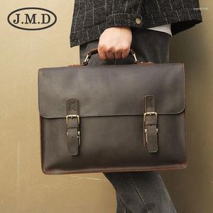 Torba J.M.D Vintage Deri Erkekler Koyu Kahverengi Evrak Evleri Messenger Dizüstü Bilgisayar Omuz Çantaları Sahip Olmayı Hak ettiğiniz Omuz Çantaları