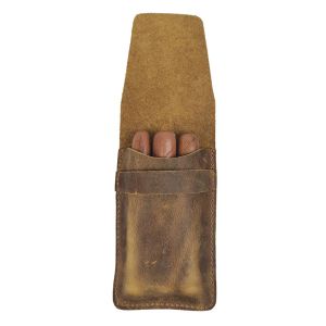 Carry-On Cigar Bag Crazy Horse Oil Leather 3 Cigarförvaring Hölster Vattentät cigarfodral /hölster Men tillbehör