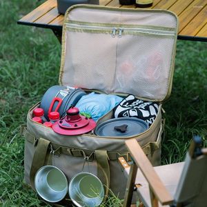 Aufbewahrungstaschen Camping -Beutel -Kochgeschirr Organizer großer Kapazitäts -Picknicktisch 3 Schicht Multifunktion zum Wandern Klettern