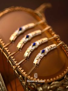 Blue Moon Bay Design Necklace Pure Silver Heavy Industry Natural Fritillaria lapis Lazuli French French French French Female