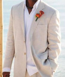 White Linen Suits Summer Beach Tuxedo Designs Mens Prom Suits Slim Men passar Jacket bröllopsdräkter för män skräddarsydda män blazerja1171197
