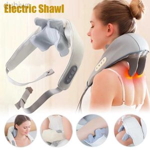 Full Body Massager Electric Shoulder Kneading Massage Shawl Neck Back Acupressure Massager Automatic Wireles Muscle Trapezius Relax Cervical Pillow 240407