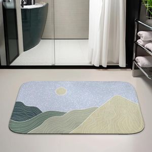 Carpets Landscape And Pastoral Illustration Series Flannel Floor Mat Living Room Carpet Kitchen Balcony Bedroom 60 40cm