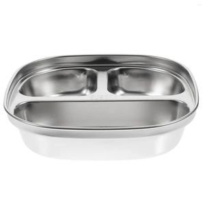 Bowls Divided Baby Plates Metal Trays Dinner Stainless Steel Toddler Snack Canteen Serving Party Favor Portion Control Drop Delivery Dhdgq