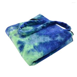 Stol täcker 2024 Est Beach Cover Microfiber Tie-Dye Handduk med sidor förvaringsfickor för sommarresor