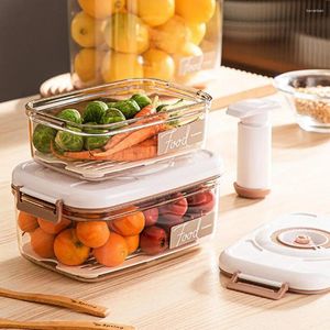 Storage Bottles 1 Set Food Container Space-saving Vacuum Box Transparent Storing Refrigerator With Drain Net