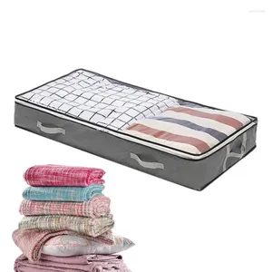 Storage Bags Underbed 80l Under Bed Organizer With Clear Window Toy Organizers Shoes Closet 4