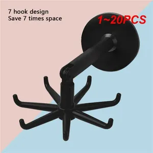 Kitchen Storage 1-20PCS Universal Hook Multi-Purpose 360 Degrees Rotated Rotatable Six-claw Rack Organizer Hanger Home