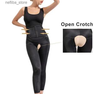 Waist Tummy Shaper High Waist Body Shaping Pants Tummy Control Butt Lifter Shapewear Long Plus Size Open Crotch Women Postpartum Corset L2447