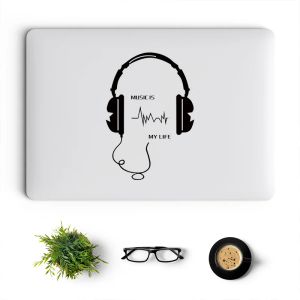 Protectors Music DJ hörlurar Laptop klistermärke för bok Pro 16 Retina Air 13 15,6 tum Cover Skin Acer Notebook Chromebook Vinyl Decal