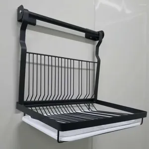 Armazenamento de cozinha Frame de aço inoxidável para fácil acesso e salvamento de espaço, elegante rack de tigela durável de drenagem