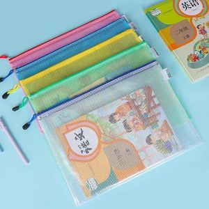 Storage Bags Colorful Zipper Paper File Folder Book Pencil Pen Case Bag Document Expanding-file-folder