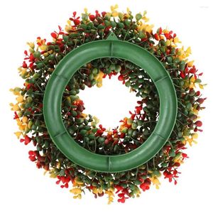 Decorative Flowers Artificial Wreath Realistic Simulated Eucalyptus Vibrant Fade-resistant Holiday Decoration For Home Pendant Eye-catching