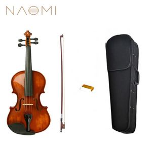 Naomi Acoustic Violin 44 Size Violin Fiddle Vintage Gloss Finishing With Case Bow Rosin Set6867655