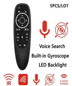 5PCS G10S Pro Voice Air Mouse 24GワイヤレスバックライトジャイロスコープIRアンドロイドテレビボックスのスマートリモートコントロールHK1 H96 MAX1626455