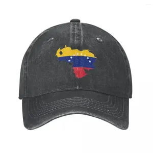 Ball Caps Vintage Venezuela Flag Map Baseball Cap Unisex Style Distressed Washed Sun Venezuelan Outdoor Workouts Hat