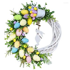 Decorative Flowers Happy Easter Door Sign Lovely Wall Wreaths Outdoor Welcome Multifunctional Garden