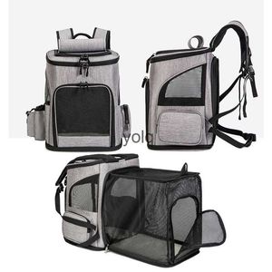 Cat Carriers Crates Houses bag pet household outing large capacity breathable dog portable and foldable double shoulder cat H240407