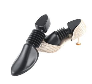 2サイズブラックシューズストレッチャーの女性と男性プラスチックスプリング調整可能な靴のエキスパンダーサポートケア1712395