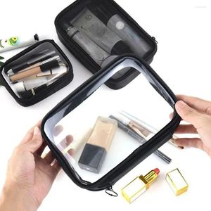 Bolsas de armazenamento Bolsa de besteira simples de zíper simples Bolsa de lavagem feminina TPU Caixa de maquiagem de banho cosmética transparente