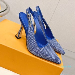 2024 Women Slide Chain Elasticized Strap Dress Shoes