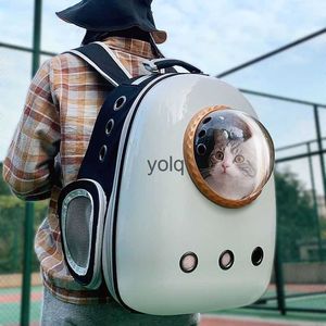 Cat Carriers Crates Houses bag enlarge space capsule pet backpack cat out Dog Bag Backpack cage supplies H240407